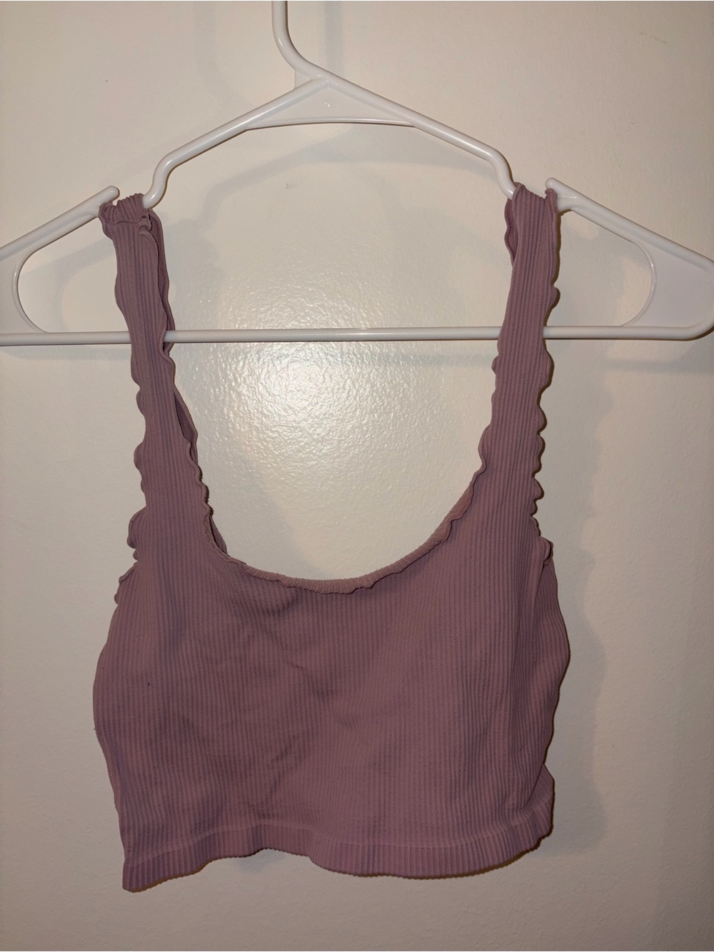 Urban Outfitters Mauve Ribbed Crop Tank Top